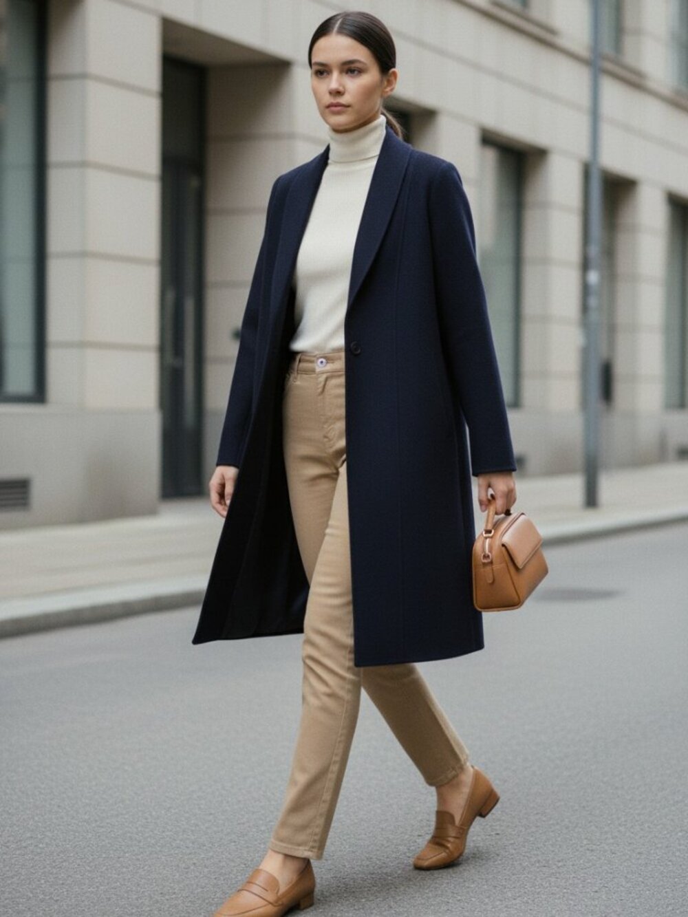 Baldwin Dora Coat Navy XS Hand Tailored 100% Wool Open Double Faced Unlined